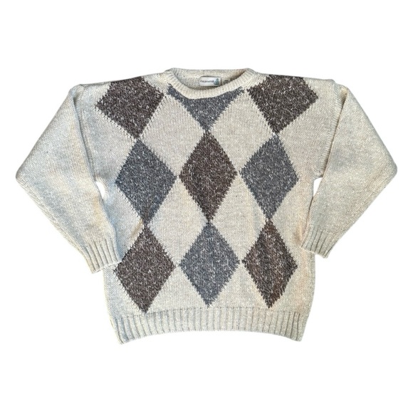 Fieldmaster Other - Vintage 90s Fieldmaster Wool Blend Argyle Sweater Size XL
